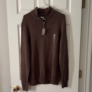 Sonoma Men's Chocolate Brown Quarter-Zip Sweater
